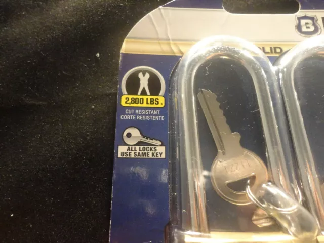 Pack De 4 Brinks Lock Cadenas - 40 Mm Longue Chaîne Laiton - Vente Soufflée 3