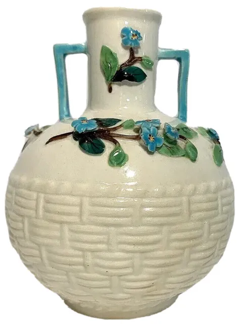 Vintage Ernst Bohne & Sohne German Porcelain Bud Vase 4" RARE Blue White AS IS