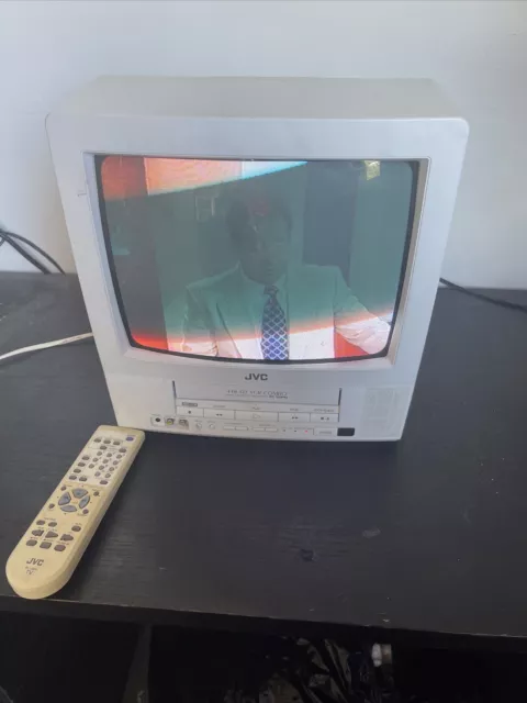 JVC TV-13142W 13& CRT TV VCR Combo Television - White with remote *VCR ...