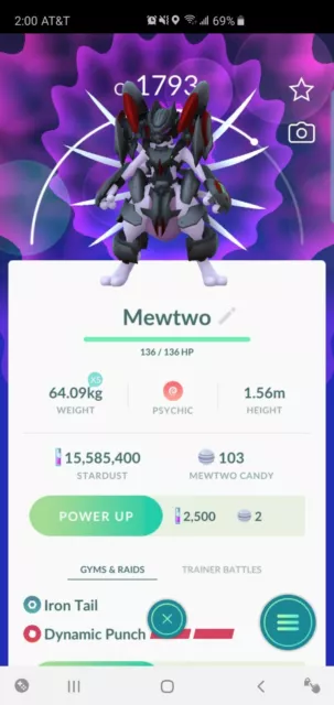 Armored Mewtwo Pokemon Lucky Trade Go LV20 Pokémon PVP Ultra