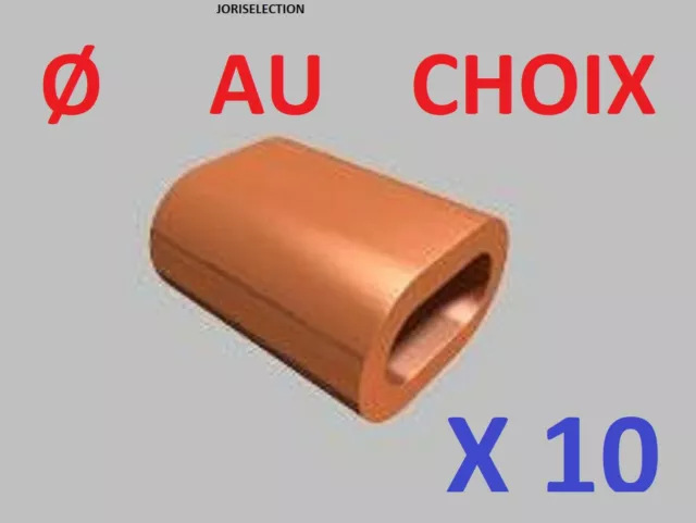 Manchon cuivre Ø câble de 1 mm à  20 mm    DIMENSION  AU CHOIX   LOT DE 10