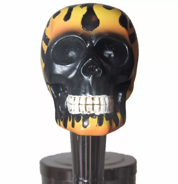 BLACK FIRE HOT ROD Skull Beer Tap Handle Kegerator Resin Zombie Breweriana Bar