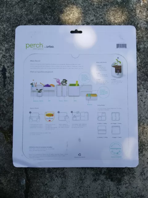 Perch by Urbio Neat Spaces Wally Metal Wall Mount w/ Command Strips NEW SEALED