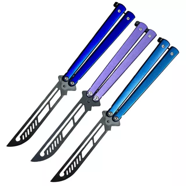 High Quality Practice BALISONG METAL BUTTERFLY Trainer Knife BLADE Tool Dull