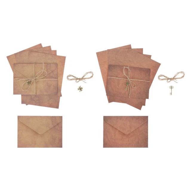 2 Sets Kraftpapier Hanfseil Vintage-Journalseiten Briefpapier Umschläge Aus