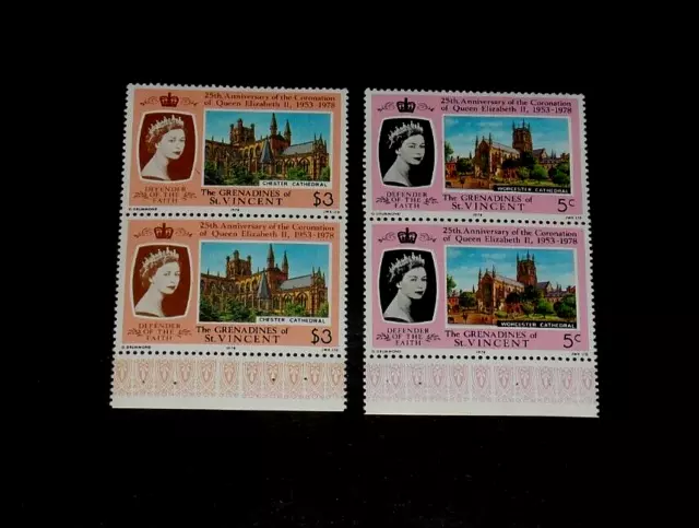 St. Vincent Grenadines #153 & 156, 1978, Queen Elizabeth Coronation Booklet, Mnh