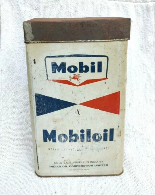 Vintage Mobil Olio Pubblicità Latta Can Annuncio Scatola Automobile TB1558