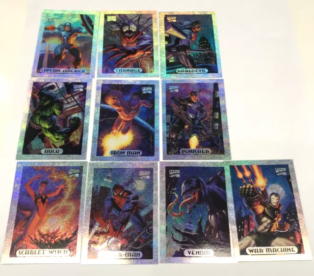 1994 Marvel Masterpieces Trading Card Silver Holofoil Chase Card Full Set (10)