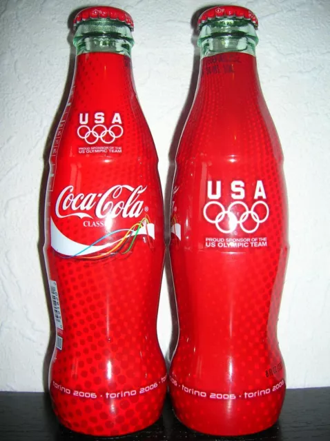 1  Coca Cola Glass Wrapped Bottle Bouteille Team USA Jo Torino 2006