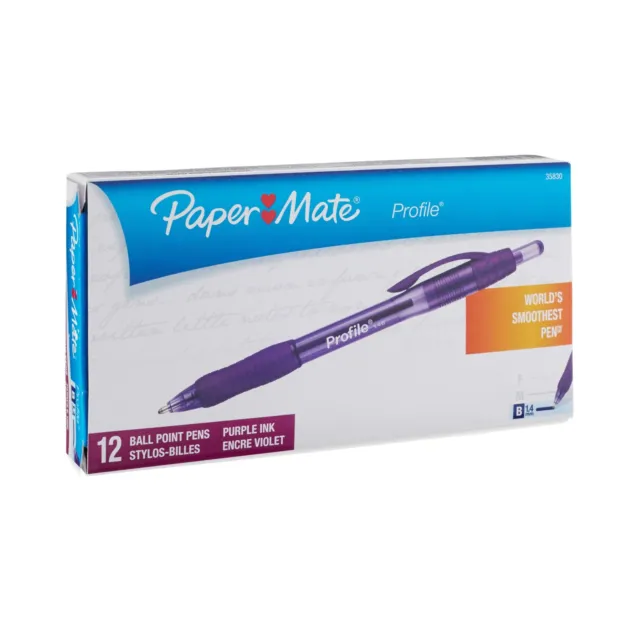 Ballpoint Pen,Retractable/Nonrefill,1.4mm,Purple Barrel/Ink