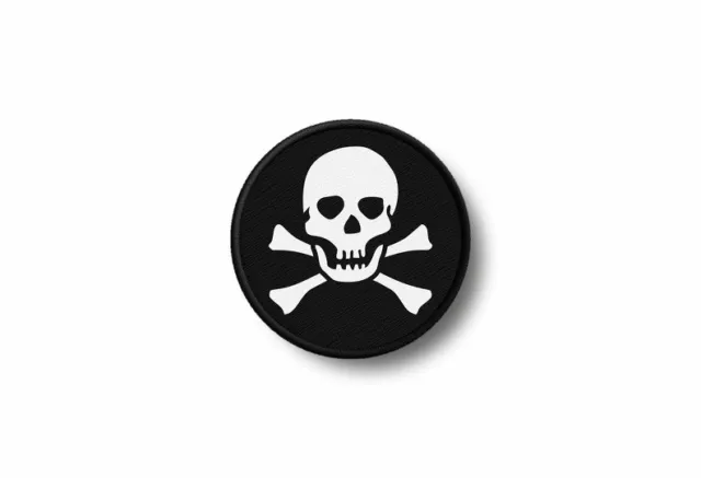 Patch badge ecusson brode imprime thermocollant biker pirate tete de mort C