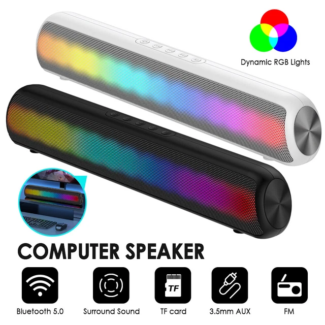 BLUETOOTH SPEAKER RGB Stereo Computer TV Party Speaker Sound Bar ...