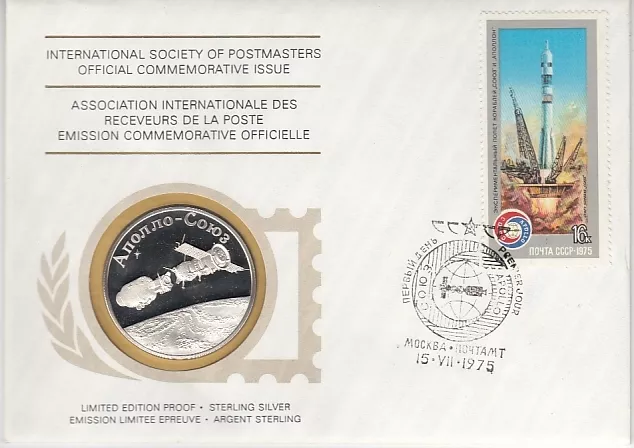 Numisbrief   UdSSR  Raumfahrt  Apollo - Soyuz   Silber