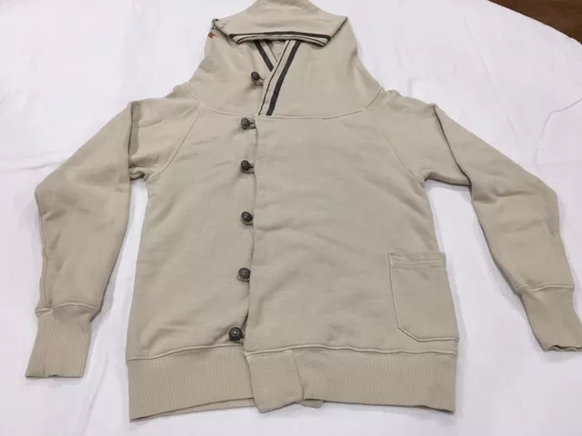 Kapital S Hooded Jacket Cotton Beige Neutral Toggle Button Front