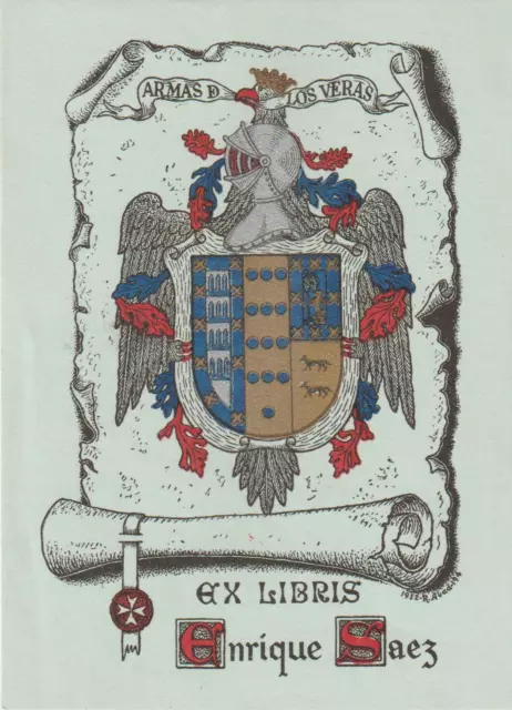 Ex libris Heraldic Exlibris de ABAD RODRIGEZ RICARDO / España