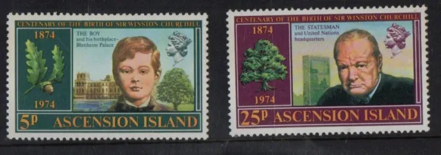 Winston Churchill Worldwide Stamps Ascension Islds 1974 Set Mint