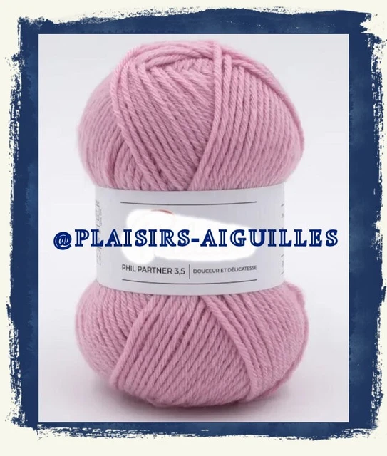 Pelote De Laine Phil Diamant - Couleur Guimauve (rose) - Aiguille 3,5 - 100% Acrylique/polyester - Neuve