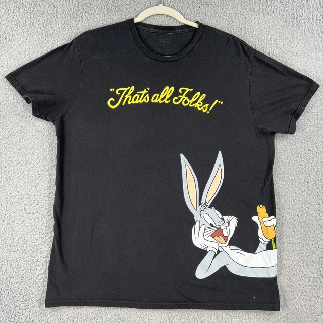 BUGS BUNNY SHIRT Adult Medium Black Looney Tunes All Over Thats All 