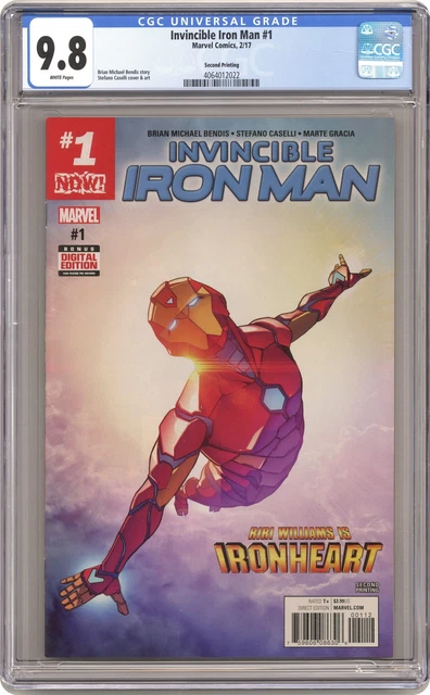 Invincible Iron Man 1D Caselli Variant 2nd Printing CGC 9.8 2017 4064012022