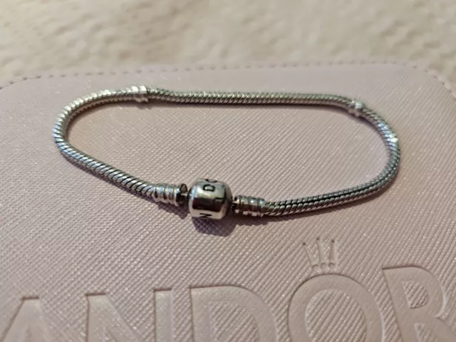 Genuine Pandora Sterling Silver Bracelet 17 cm Moments 2