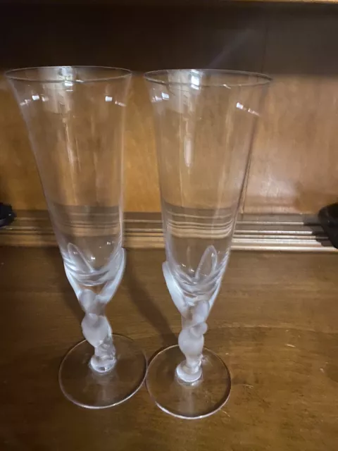 Igor Carl Faberge Kissing Doves Champagne Flutes Set of 2 Igor Carl Faberge Kissing Doves Champagne Flutes Set of 2