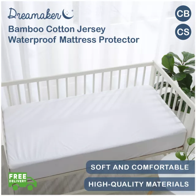 Dreamaker Bamboo Cotton Jersey COT Waterproof Mattress Protector Standard/Boori