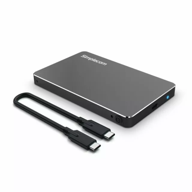 Aluminium Tool-Free 2.5'' SATA HDD/SSD to USB 3.1 Type C Enclosure (7mm Only) 2