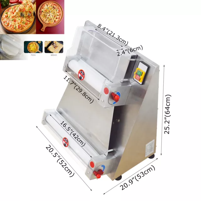Electric Pizza Making Machine Pastry Press Dough Roller Sheeter Automatic 110V