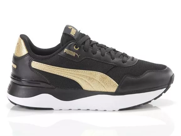 Scarpe donna ragazza Puma r78 Yoyage nero oro sneaker zeppa platform shoes 2