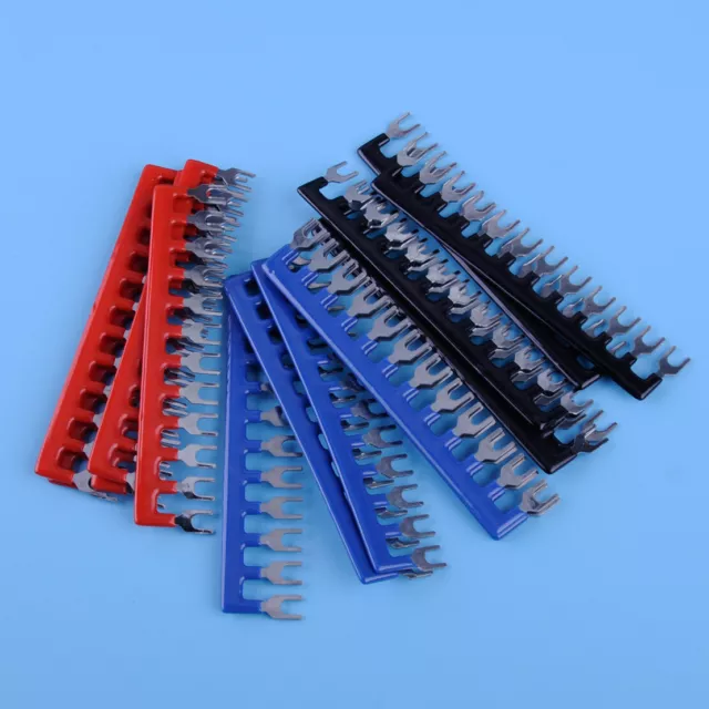 15X 400V 10A Fork Shape 12 Positions Barrier Terminal Block Strip Cord Connect