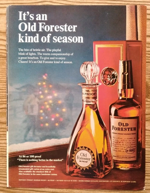 1966 Old Forester Whiskey Christmas Tree Promo Bottle Art Photo Vintage Print Ad