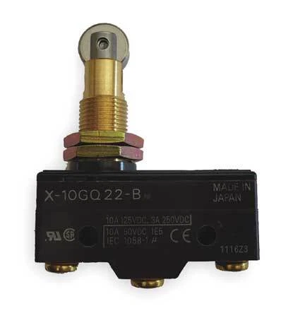 Omron X-10Gq22-B Industrial Snap Action Switch, Panel Mount, Plunger, Roller
