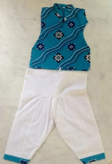 Handmade: Baby Girl Toddler Summer Set of Long Pants & Top Blouse 6-9MTS