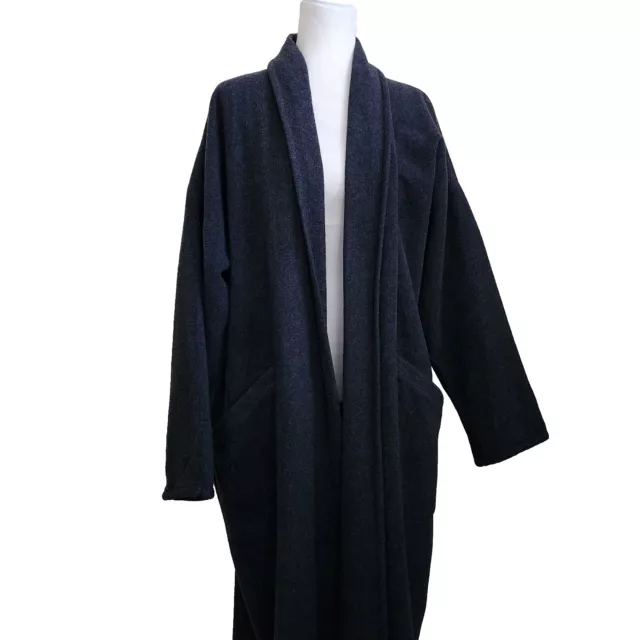 Eileen Fisher 100% Wool Coat Women Size S Very Oversized Charcoal Black Gray