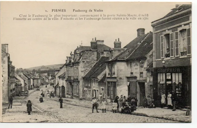 FISMES - Marne - CPA 51 - le Coiffeur du Faubourg de Vesles
