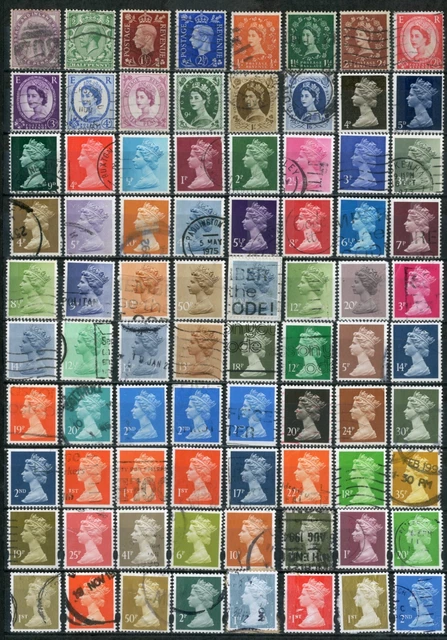 gran-bretagna-inghilterra-regno-unito-80-francobolli-regina-elisabetta