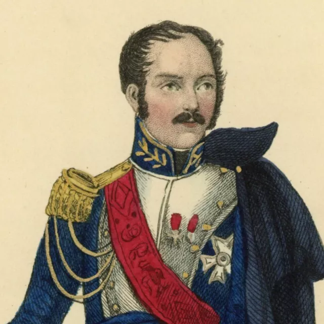 Portrait de Eugène Beauharnais Napoléon Empire Gravure originale aquarelle XIXe