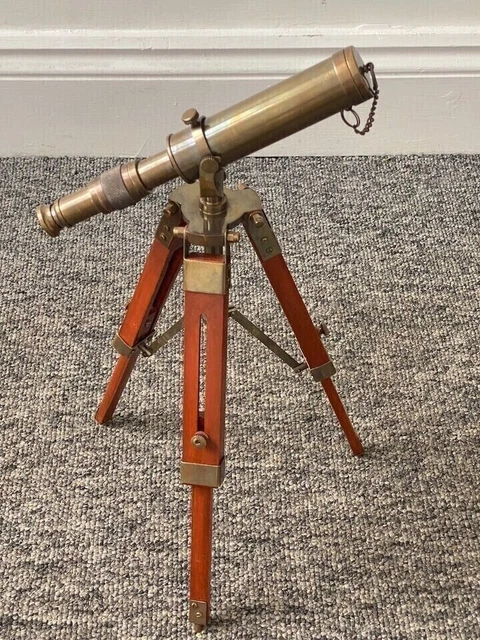 Acheter Télescope vintage en laiton nickel sur trépied pour décoration d'intérieur, accessoire de table, télescope nautique pour aventures en plein air