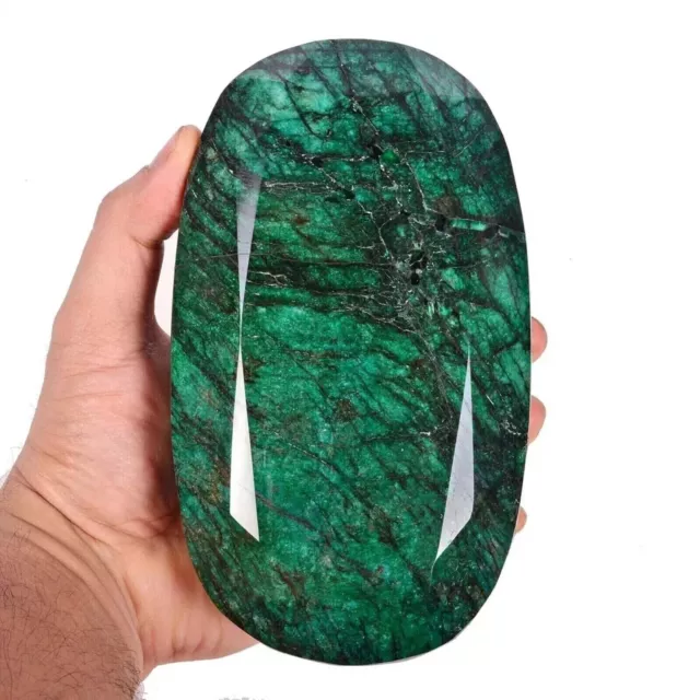 Natural 5000 Ct/ 1 KG Brazilian Green Emerald Huge Certified Oval Loose Gemstone 2