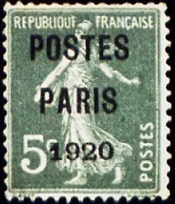 FRANCE PREOBLITERE TIMBRE STAMP N°24 "TYPE SEMEUSE, SURCHARGE 5C" NEUF (x) TB
