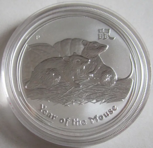 Australia 1 Dollar 2008 Lunar II Rat 1 Oz Silver