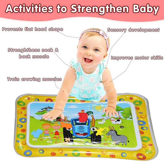 Animal Water Mat PVC Baby Water Play Mat Double Edge for Activity (Car)