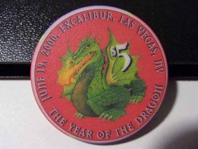 EXCALIBUR CASINO HOTEL $5 hotel casino gaming poker chip - Las Vegas, NV