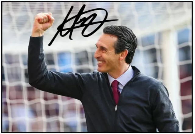 1439. Signed Unai Emery Aston Villa Picture 4 (PRINTED AUTOGRAPH - A4)