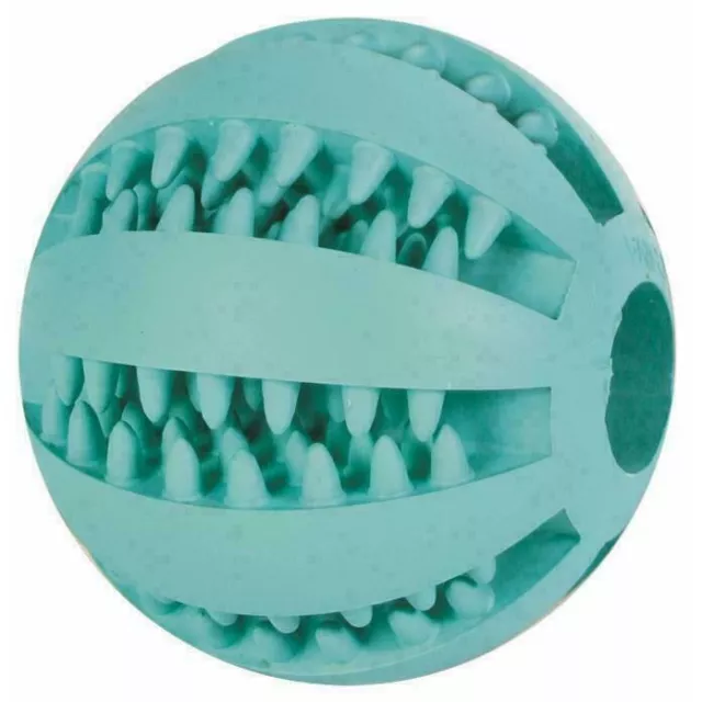 Trixie DentaFun Rubber Ball Toy for Dogs Mint Flavour Baseball Massages Gums 5cm