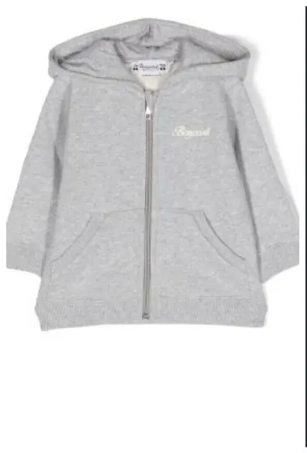 Bonpoint Unisex Gray Zip Up Hoodie Jacket Sweatshirt Embroidered Logo 2 Y $222