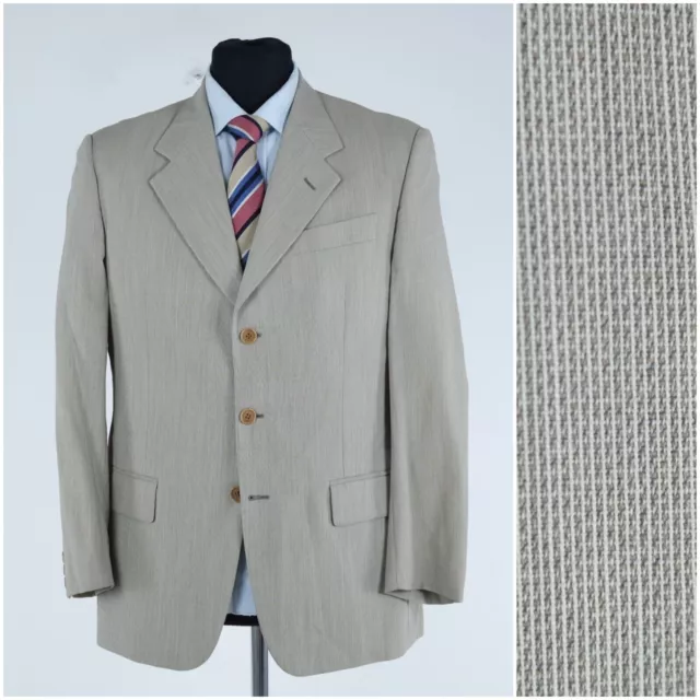 Mens Light Grey Sport Coat 40R LANEROSSI US Size Lebole Blazer Wool Jacket