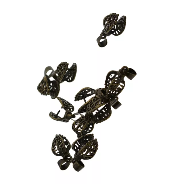 Lot de 10 pinces à pince en bronze de conception vintage perles perles
