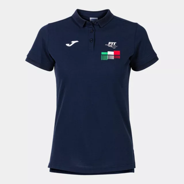 1673/278 JOMA Fit Federation Italian Tennis Women's Pole Shirt Padel Woman Blue