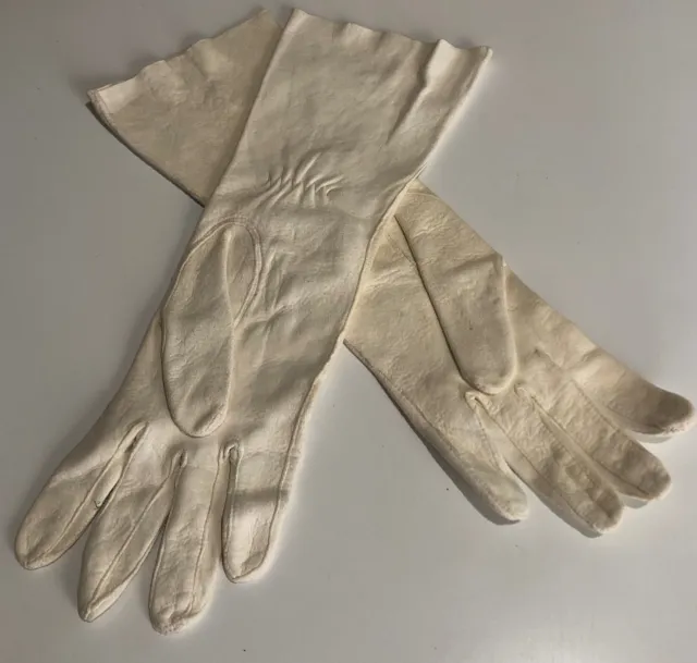 Dents Vintage Women’s Leather Gloves Doeskin Ivory Size 7 England New Never Worn